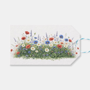 Wildflower meadow botanical garden flowers gift tags