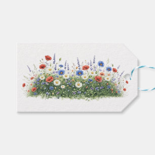Wildflower meadow botanical garden flowers gift tags