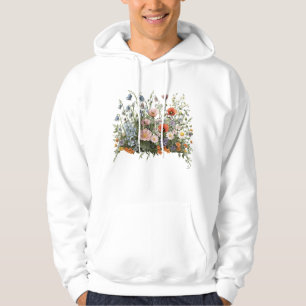 Wildflower meadow botanical garden flowers hoodie