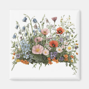 Wildflower meadow botanical garden flowers magnet