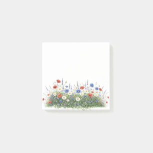 Wildflower meadow botanical garden flowers post-it notes