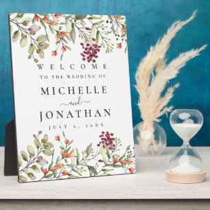 Wildflower Meadow Botanical Wedding Welcome Easel Plaque