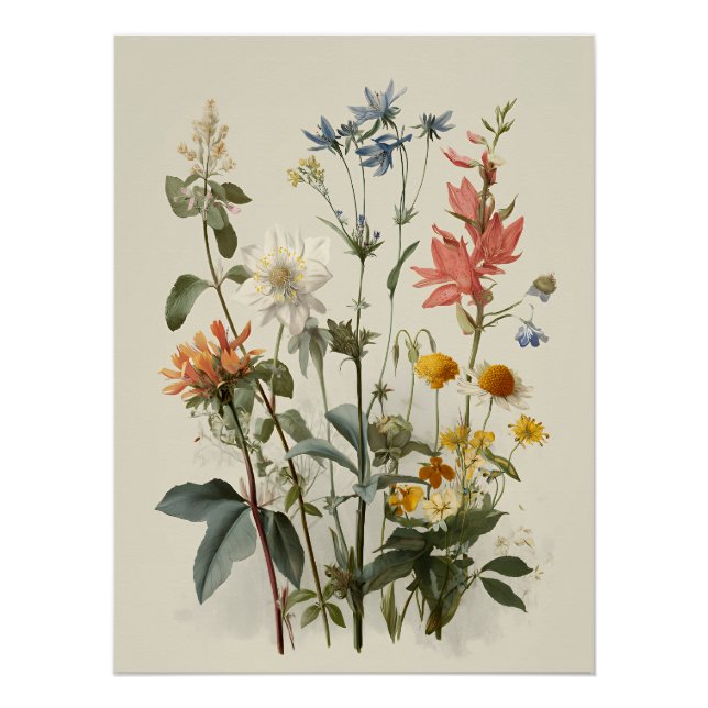 Wildflower Meadow Bouquet Poster (Front)