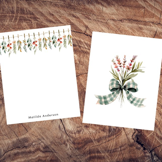 Wildflower Meadow Bow Colourful Name Personal Card (Creator Uploaded)