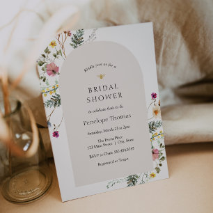 Wildflower Meadow Bridal Shower Arch Invitation