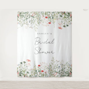 Wildflower Meadow Bridal Shower Backdrop Tapestry