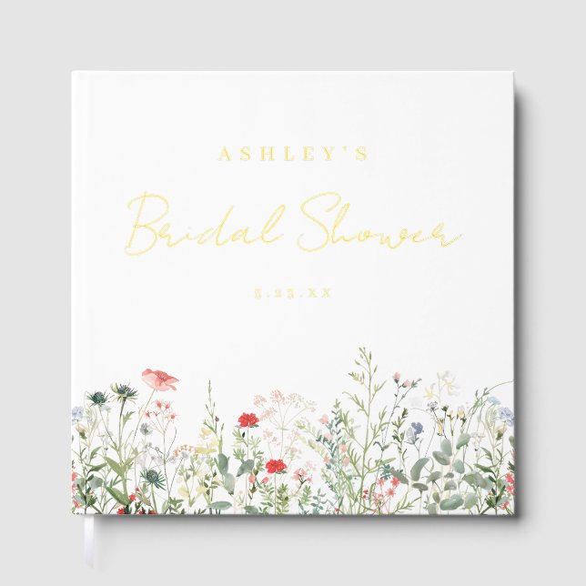 Wildflower Meadow Bridal Shower Guest Book (Front)
