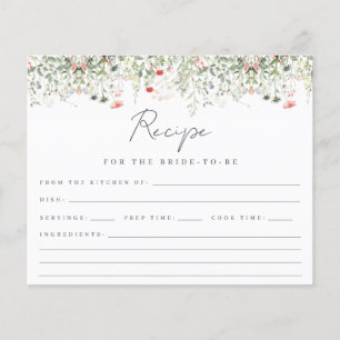 Wildflower Meadow Bridal Shower Recipe Card