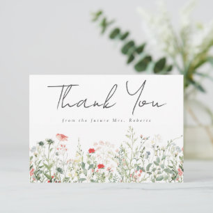 Wildflower Meadow Bridal Shower Thank You Card