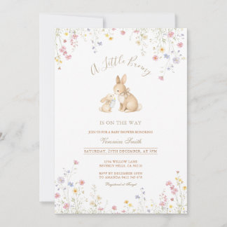 Wildflower Meadow Bunny Baby Shower Invitation
