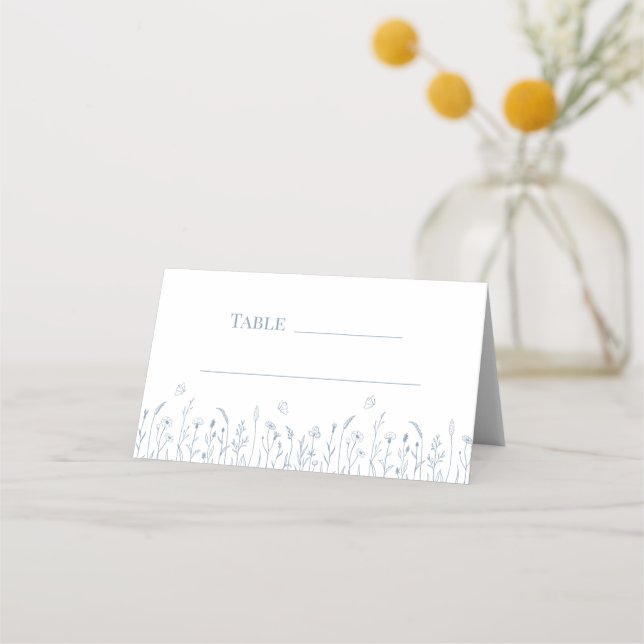 Wildflower Meadow Butterflies Wedding Place Card (Front)