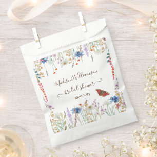 Wildflower Meadow Butterfly Bridal Shower Favour Bag