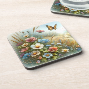 Wildflower Meadow Butterfly Garden Coaster