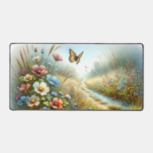 Wildflower Meadow Butterfly Garden Desk Mat