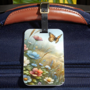 Wildflower Meadow Butterfly Garden Luggage Tag
