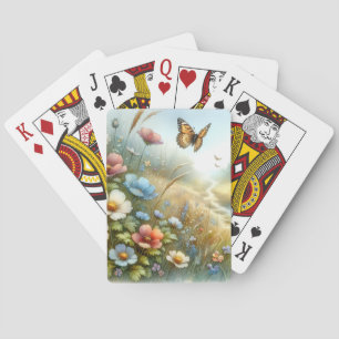 Wildflower Meadow Butterfly Garden Playing Cards
