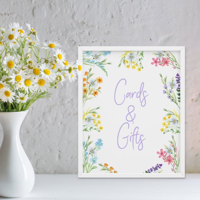 Wildflower Meadow Cards and Gifts Poster (Floral Cards & GIfts Table sign from my Wildflower Meadow Collection - order printed or digital file)