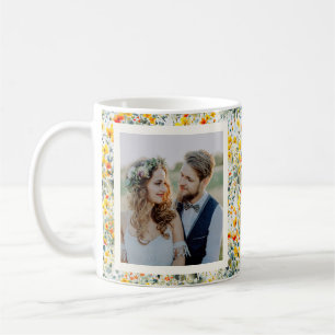 Wildflower Meadow Couple Yellow Custom Photos Coffee Mug