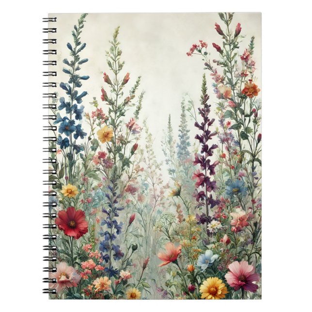 Wildflower Meadow – Delicate Botanical Floral Notebook (Front)