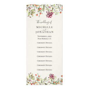 Wildflower Meadow Ecru Wedding Program Rack Card