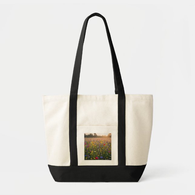 Wildflower Meadow –Hand-Drawn Botanical Graphic Te Tote Bag (Front)