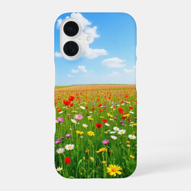 Wildflower Meadow iPhone 16 Case (Back)