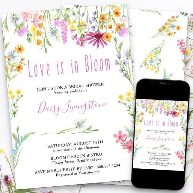 Wildflower Meadow Love is in Bloom Bridal Shower Invitation (Creator Uploaded)