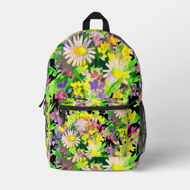 Wildflower Meadow pattern Printed Backpack (Front)