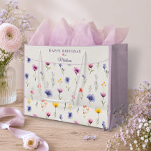 Wildflower Meadow Personalised Birthday Gift Bag