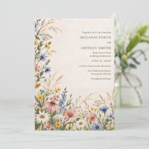 Wildflower Meadow Romantic Wedding Invitation