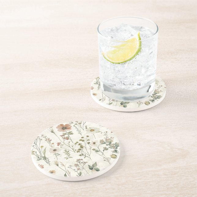 Wildflower Meadow Sandstone Coaster (Side)