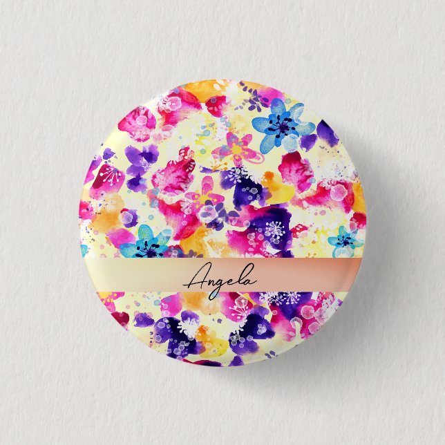 Wildflower Meadow Shabby Flowers 3 Cm Round Badge (Front)