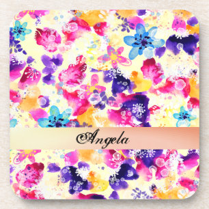 Wildflower Meadow Shabby Flowers Coaster