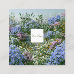 Wildflower Meadow Square Frame Bohemian Business Card