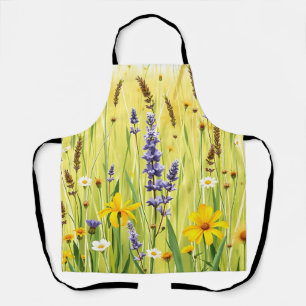 Wildflower Meadow Summer Pattern Apron