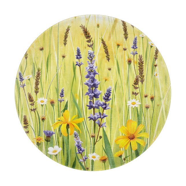 Wildflower Meadow Summer Pattern Cutting Board (Front)
