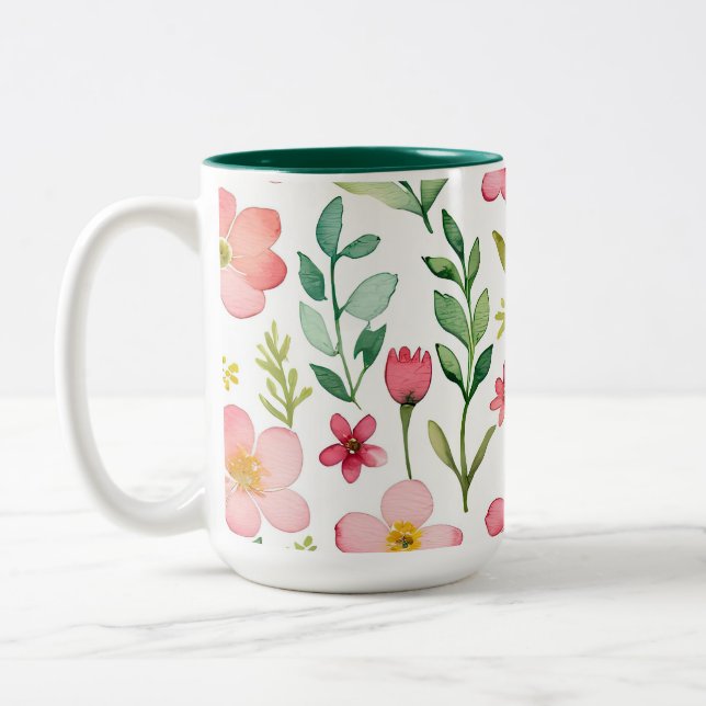 Wildflower Meadow Two-Tone Coffee Mug (Left)