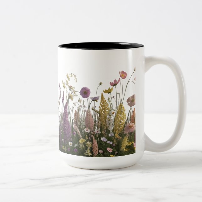 Wildflower Meadow Two-Tone Mug 15 oz – Botanical  (Right)