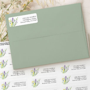 Wildflower Meadow Wedding Address Label Return Address Label