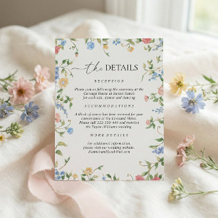 Wildflower Meadow Wedding Details Enclosure Card