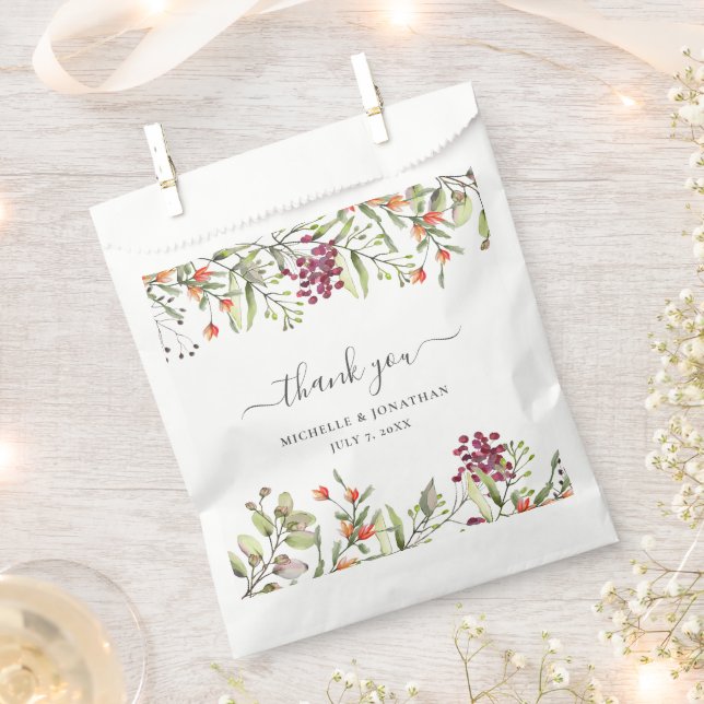 Wildflower Meadow Wedding Gift Favour Bag (Clipped)