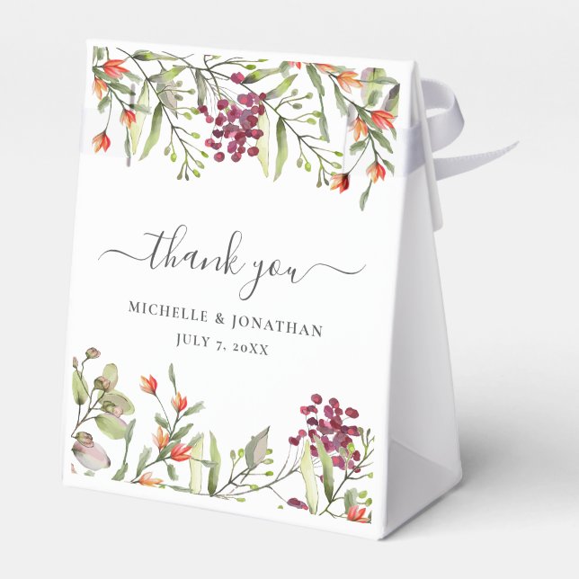Wildflower Meadow Wedding Gift Favour Bag Favour Box (Back Side)