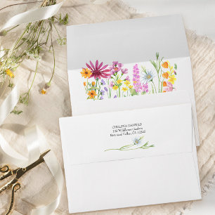 Wildflower Meadow Wedding Invitation Envelope