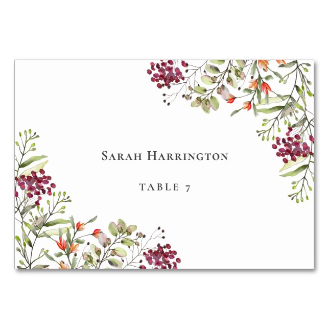 Wildflower Meadow Wedding Place Card (Back)