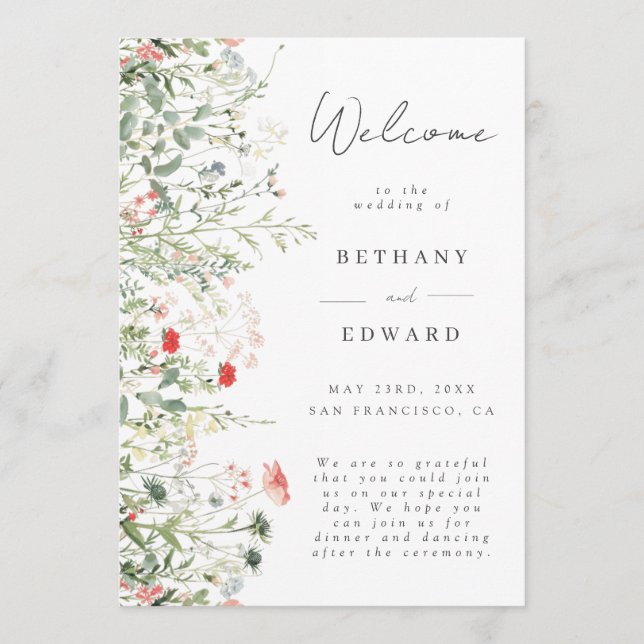 Wildflower Meadow Wedding Program (Front)