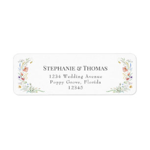 Wildflower Meadow Wedding Return Address Label