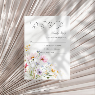 Wildflower Meadow Wedding RSVP Card