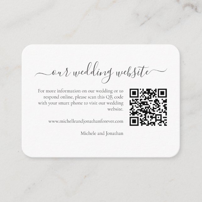 Wildflower Meadow Wedding RSVP Details QR Code Enclosure Card (Front)