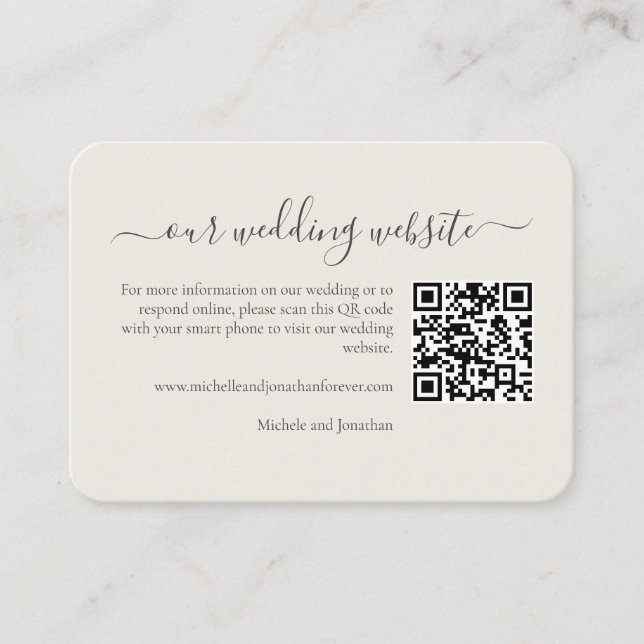 Wildflower Meadow Wedding RSVP Details QR Code Enclosure Card (Front)