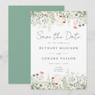Wildflower Meadow Wedding Save The Date